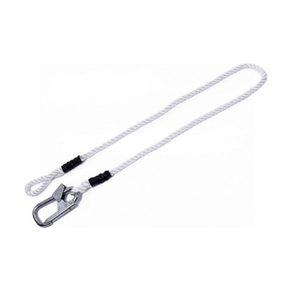 Mijloc de legătură (strop) din coardă de poliamidă cu o carabină și inel